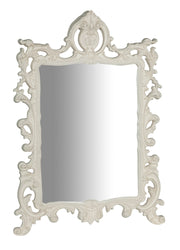 Biscottini SPECCHIERA DA PARETE IN LEGNO FINITURA BIANCA ANTICATA MADE IN ITALY realizzata