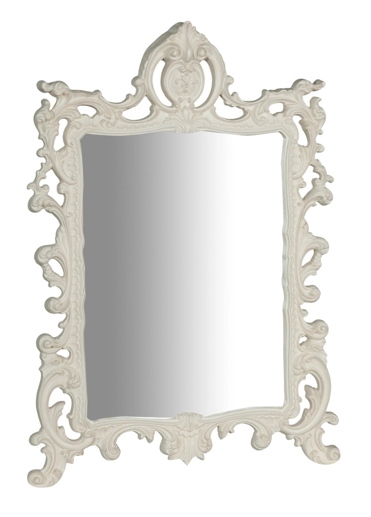 Biscottini SPECCHIERA DA PARETE IN LEGNO FINITURA BIANCA ANTICATA MADE IN ITALY realizzata