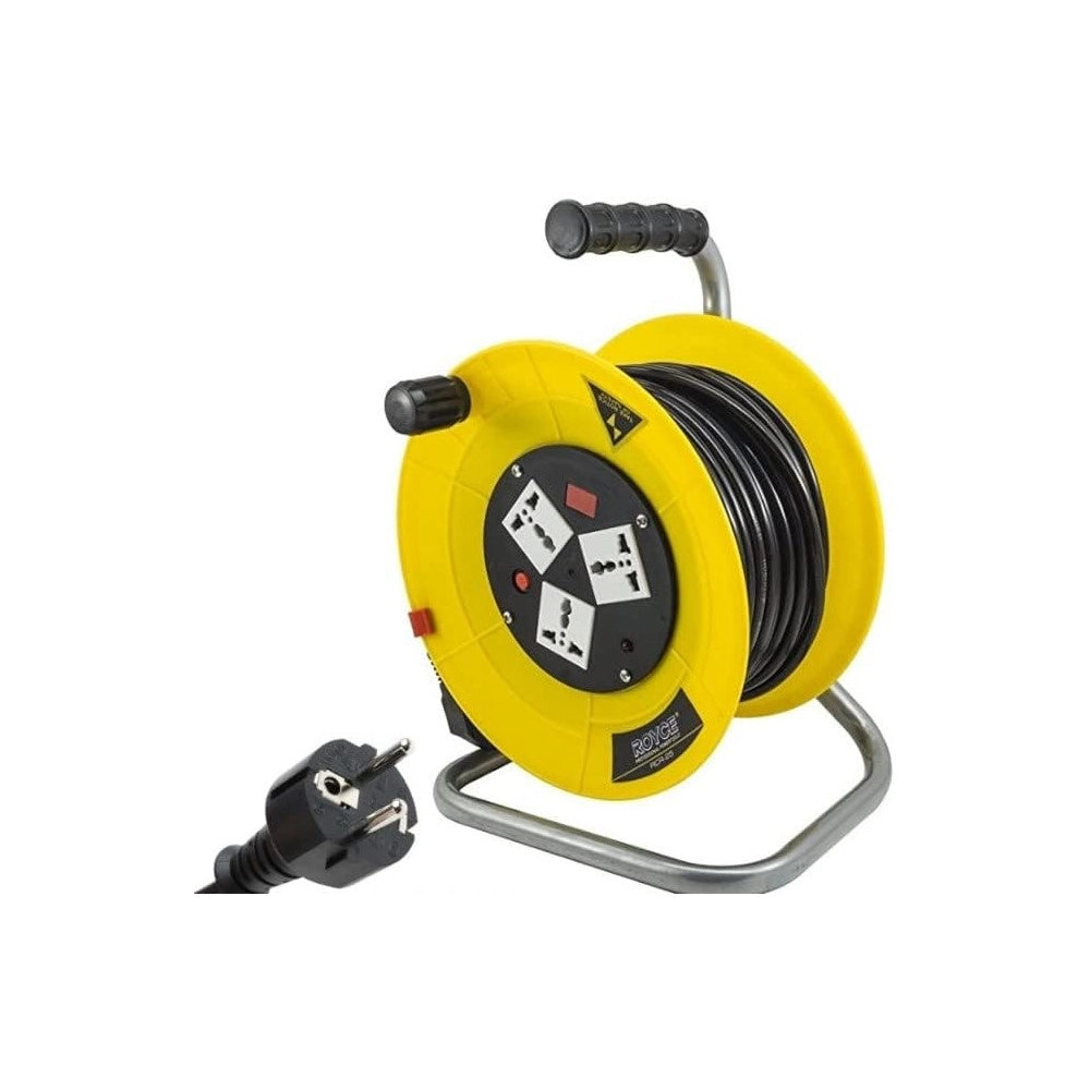 Trade Shop - Prolunga Avvolgicavo Elettrico Cavo 25 Metri Presa Spina Schuko Prese Universali -
