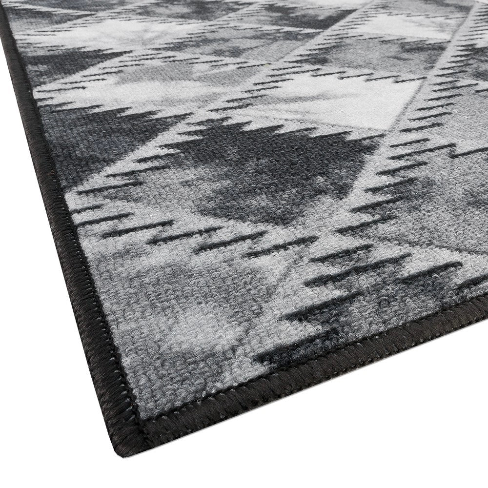 Tappeto Cucina Bordato Antiscivolo Assorbente Passatoia Colori Accesi Patchwork 57x280 Cm Grigio