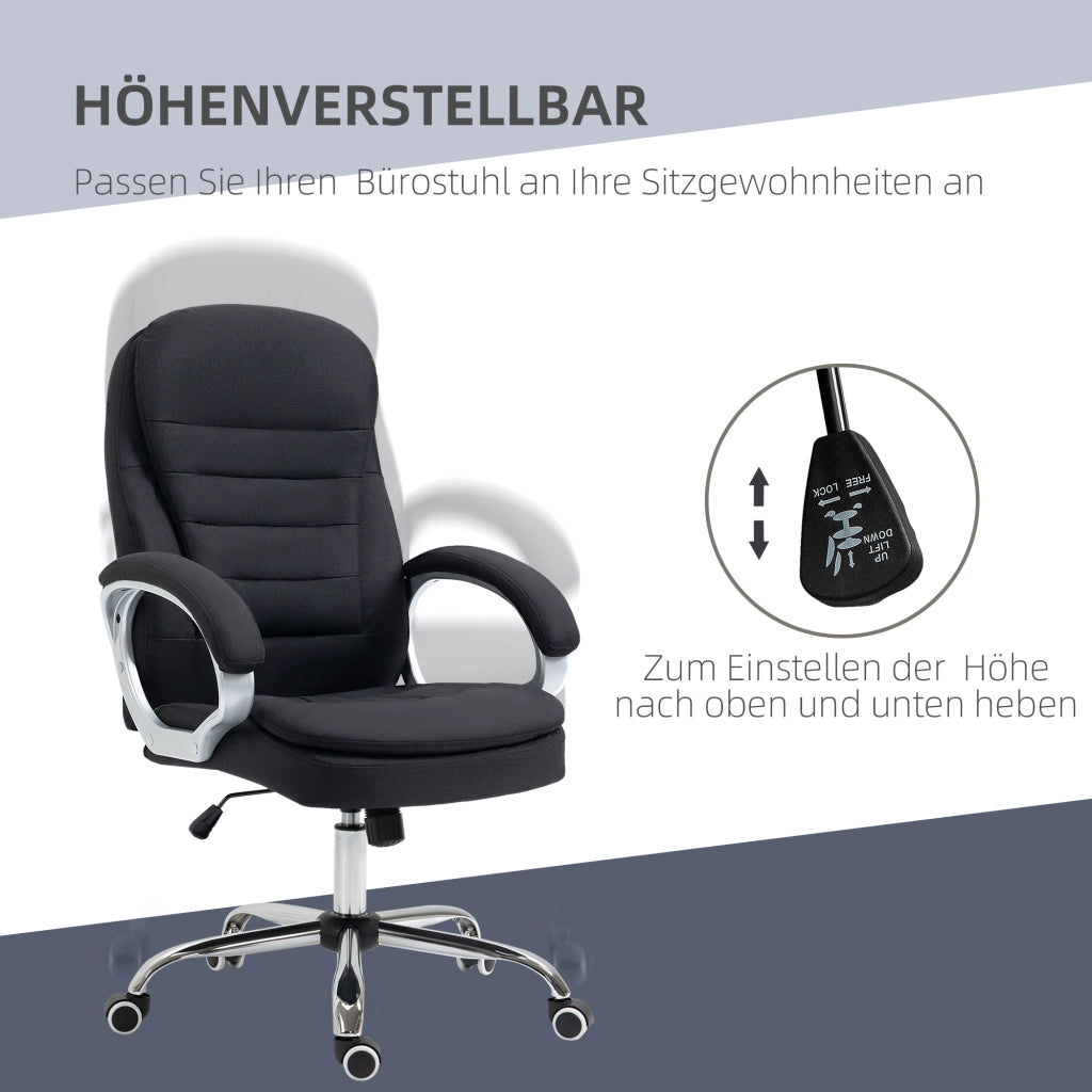 Sedia da ufficio ergonomica girevole 360¡ã ¨C Zephmum ¨C Nero tessuto 64x75x111-121 cm