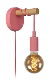 Applique Lucide Paulien rosa/legno E27 60W 08227/01/66