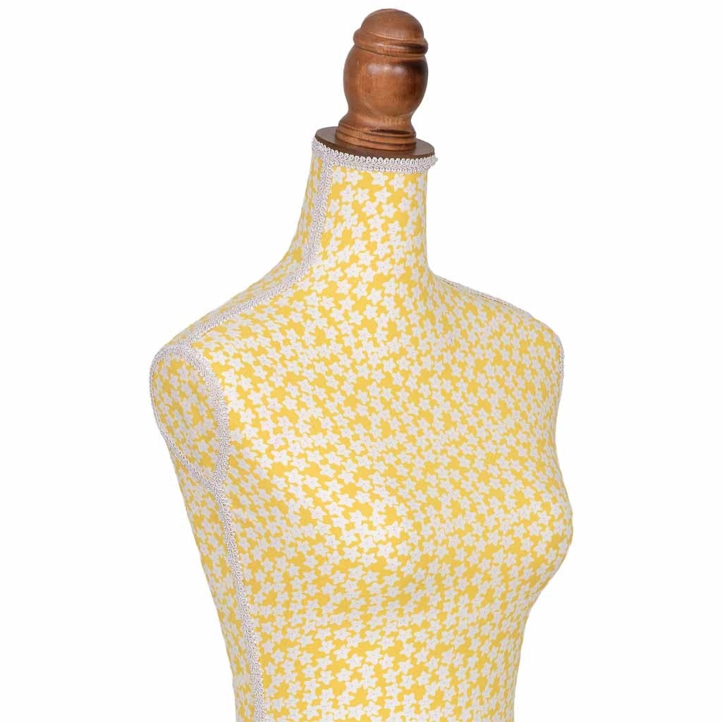 Manichino legno schiuma con tessuto giallo 37.5x24x168 cm