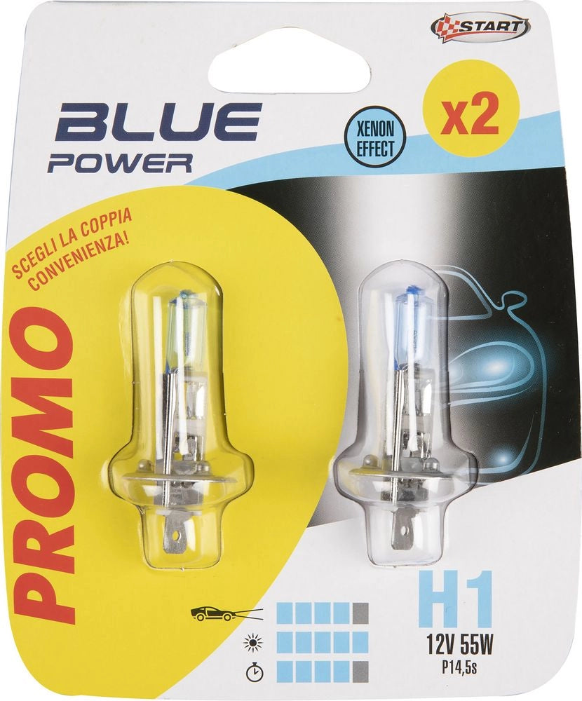 Coppia di lampadine Alogena H1 Blue Power 12V 55W P14,5s