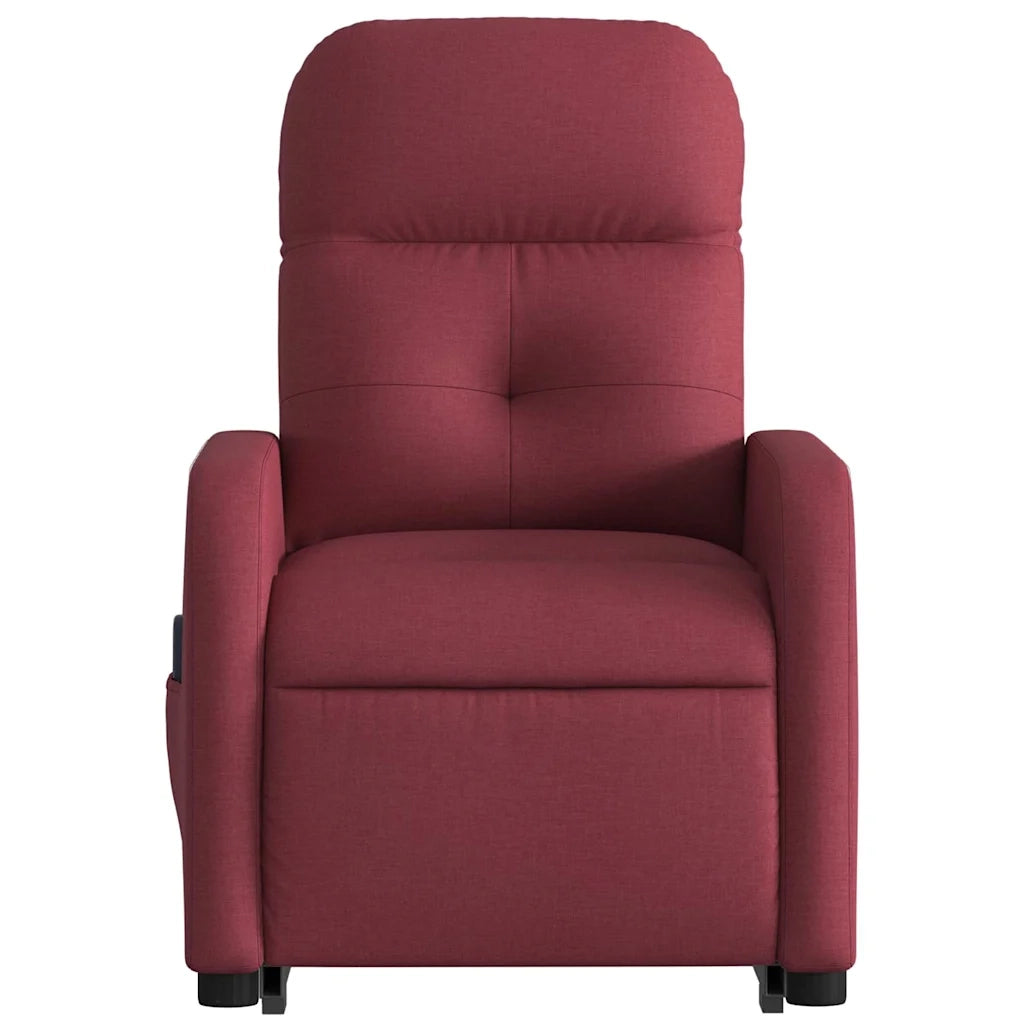 Poltrona Alzapersona Massaggiante Elettrica Rosso Vino Tessuto 3206825