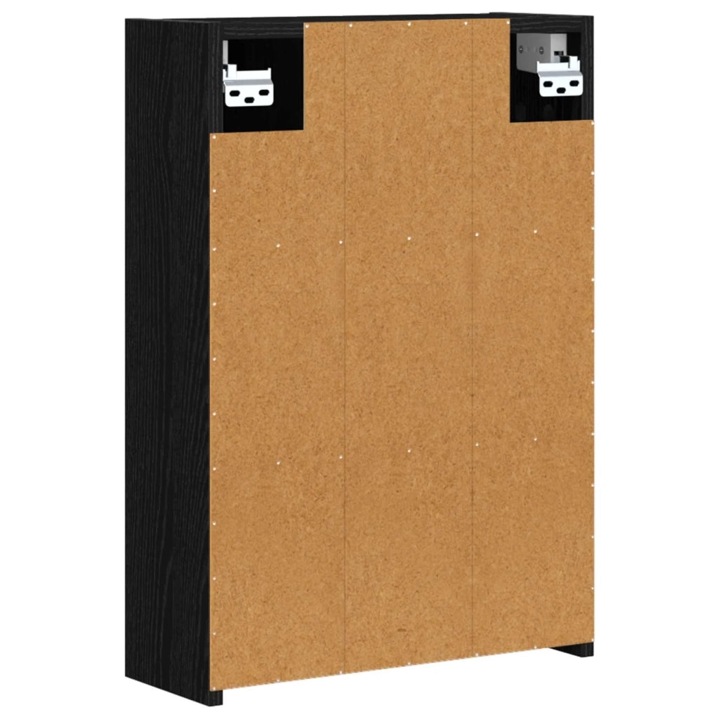 Mobiletto per specchio da bagno Rovere Nero 43 x 16 x 62.5 cm 889136
