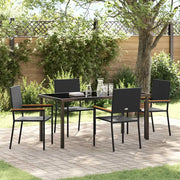Set da Pranzo per Giardino con cuscino 5 pcs Nero polyrattan 3379705