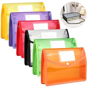 Set di 6 contenitori documentali A5, 6 contenitori documentali A5 con etichetta e 6 cm organizzatore estensibile, contenitore trasparente, contenitore documentale A5 impermeabile, contenitore documentale archiviabile A5 per materiali scolastici