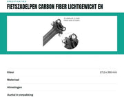 Sella per Bicicletta in Fibra di Carbonio - Diametro 27,2/30,8/31,6 mm - Lunghezza 350/400 mm - Leggero - Duraturo - Cinghia Anticorrosiva - Sella per Bicicletta
