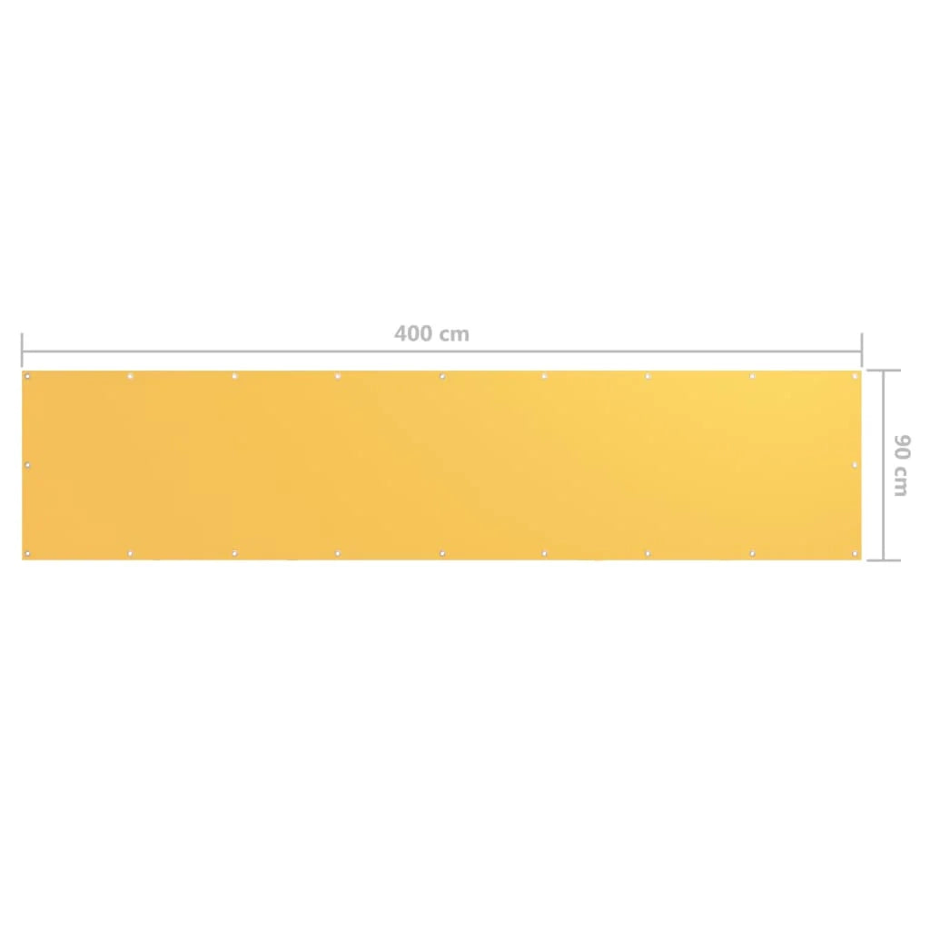 Schermo per balcone schermo per la privacy 90 x 400 cm tessuto Oxford giallo 02_0010202
