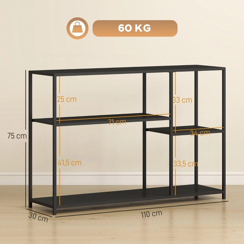 TAVOLO CONSOLLE 110x30x75 cm in acciaio nero