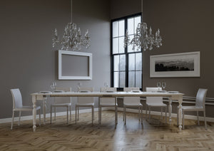 Consolle Allungabile 90-308x48x77 cm in Nobilitato Bianco