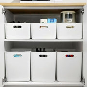 Set di 6 contenitori in plastica con 3 coperchi, contenitore in plastica XL con maniglia da utilizzare in bagno, cucina, ufficio, soggiorno.