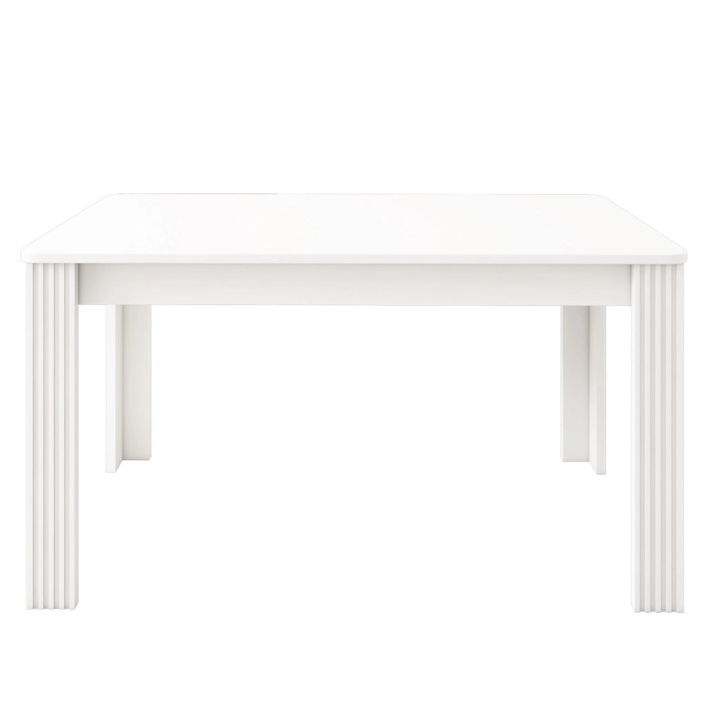 Tavolo da pranzo moderno bianco in truciolare; portata 130 kg
