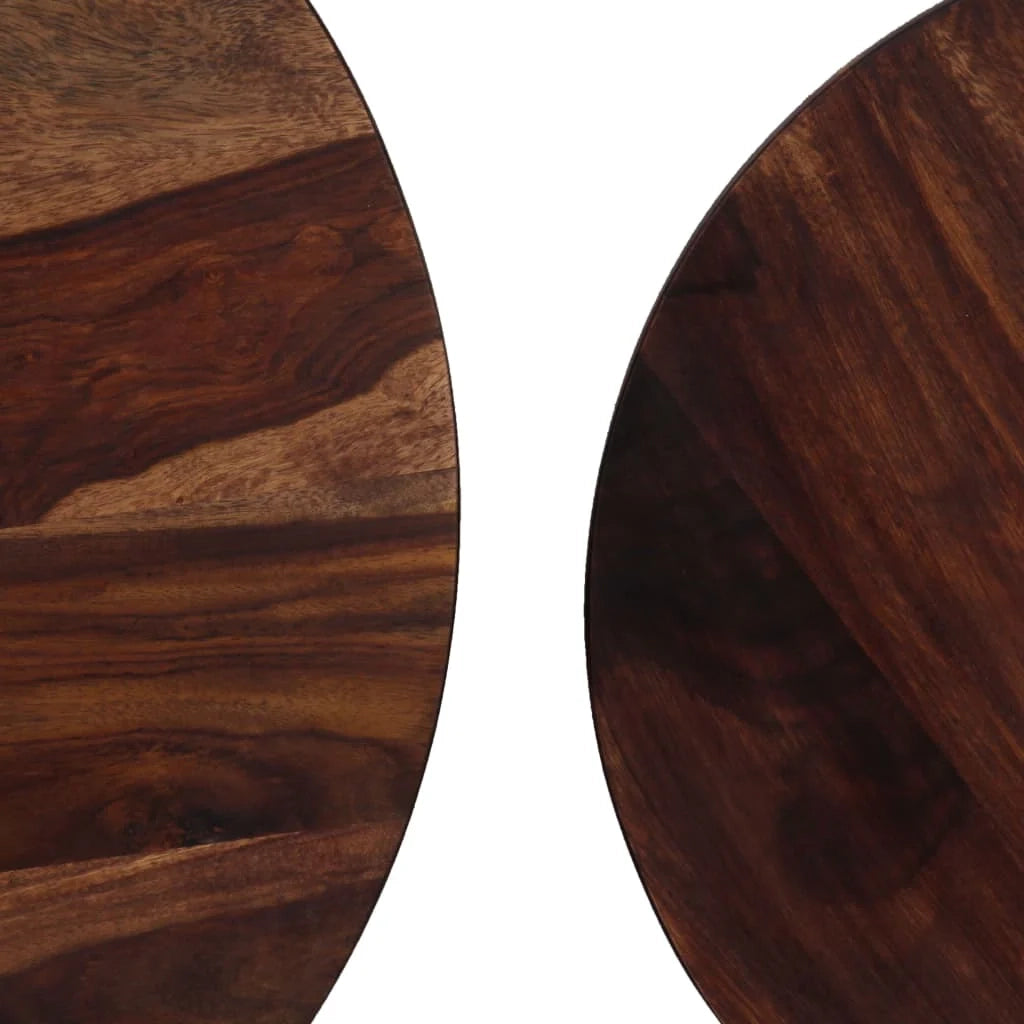 Set di 2 tavolini da caffè legno massello 60 x 35 cm marrone 02_0042120