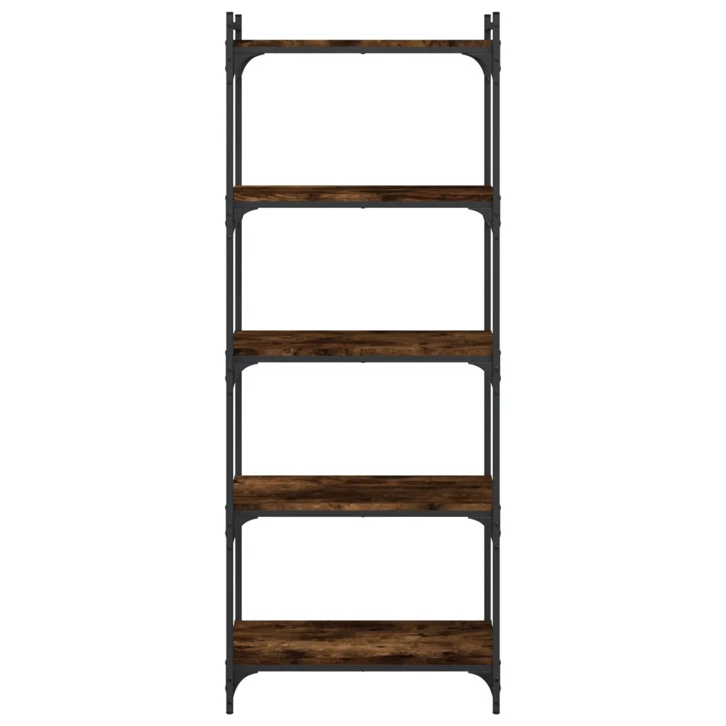 Libreria a 5 Ripiani Rovere Fumo 60x30x154 cm Legno Multistrato 837659