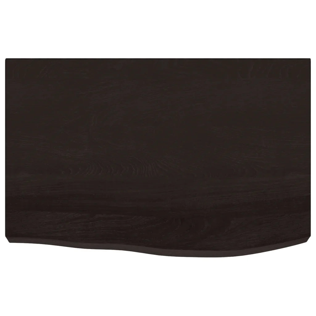 Piano Bagno Marrone Scuro 60x50x(2-4)cm Legno Massello Trattato 3156204