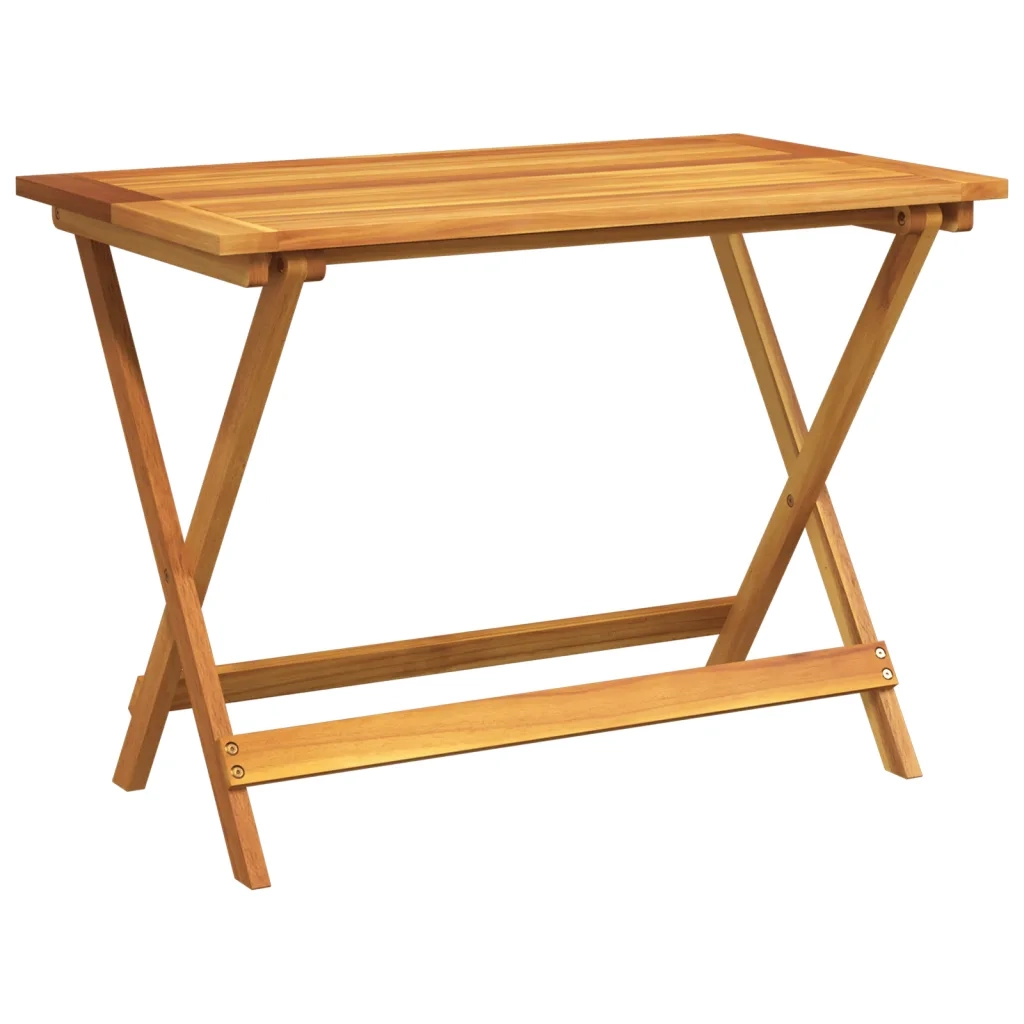 Tavolo Giardino | Tavolino da esterno Pieghevole 90x52,5x65 cm Legno Massello Acacia