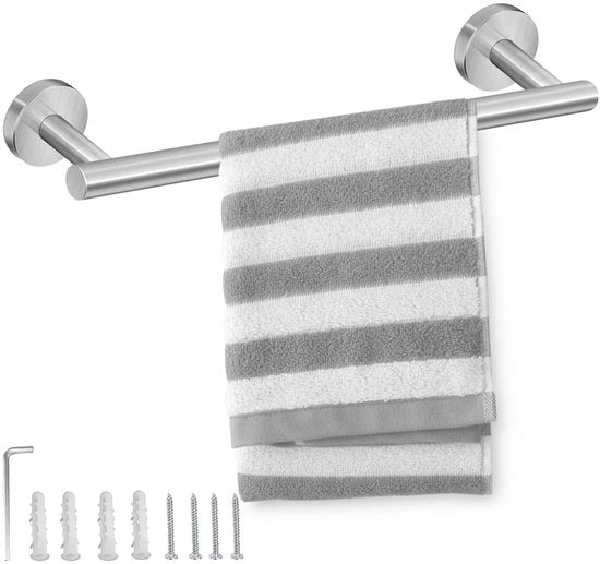 Asciugamani da bagno in acciaio inossidabile - spazievendente - 1 pezzo - argento - 40 cm