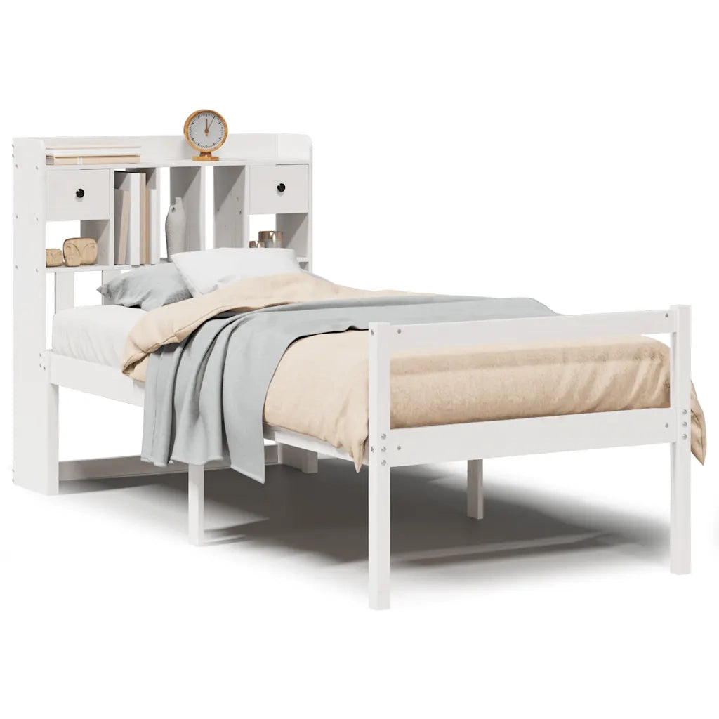 vidaXL Letto con Libreria senza Materasso 75x190 cm in Legno Pino