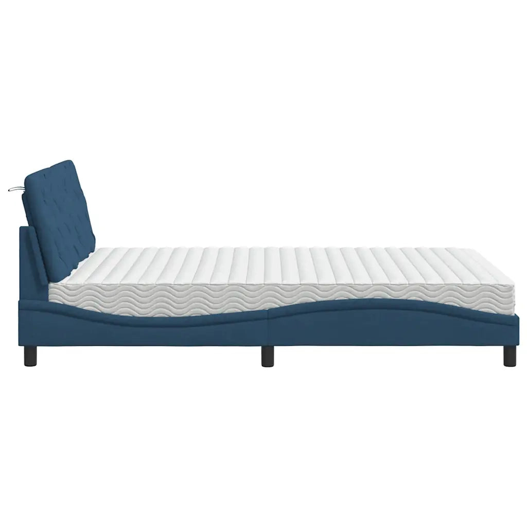 Letto con Materasso Blu 120x200 cm in Tessuto 3310733