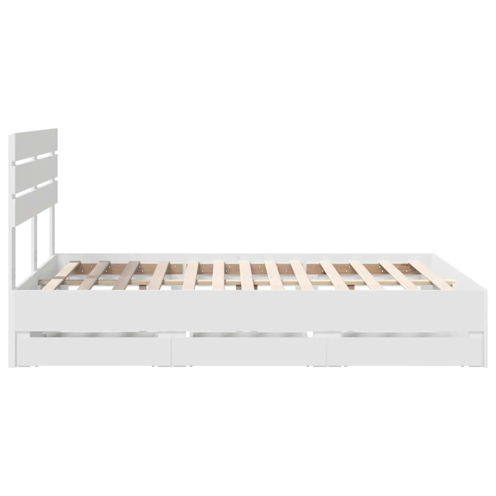 Struttura del letto Bianco 150 x 200 cm Legno Ingegnerizzato