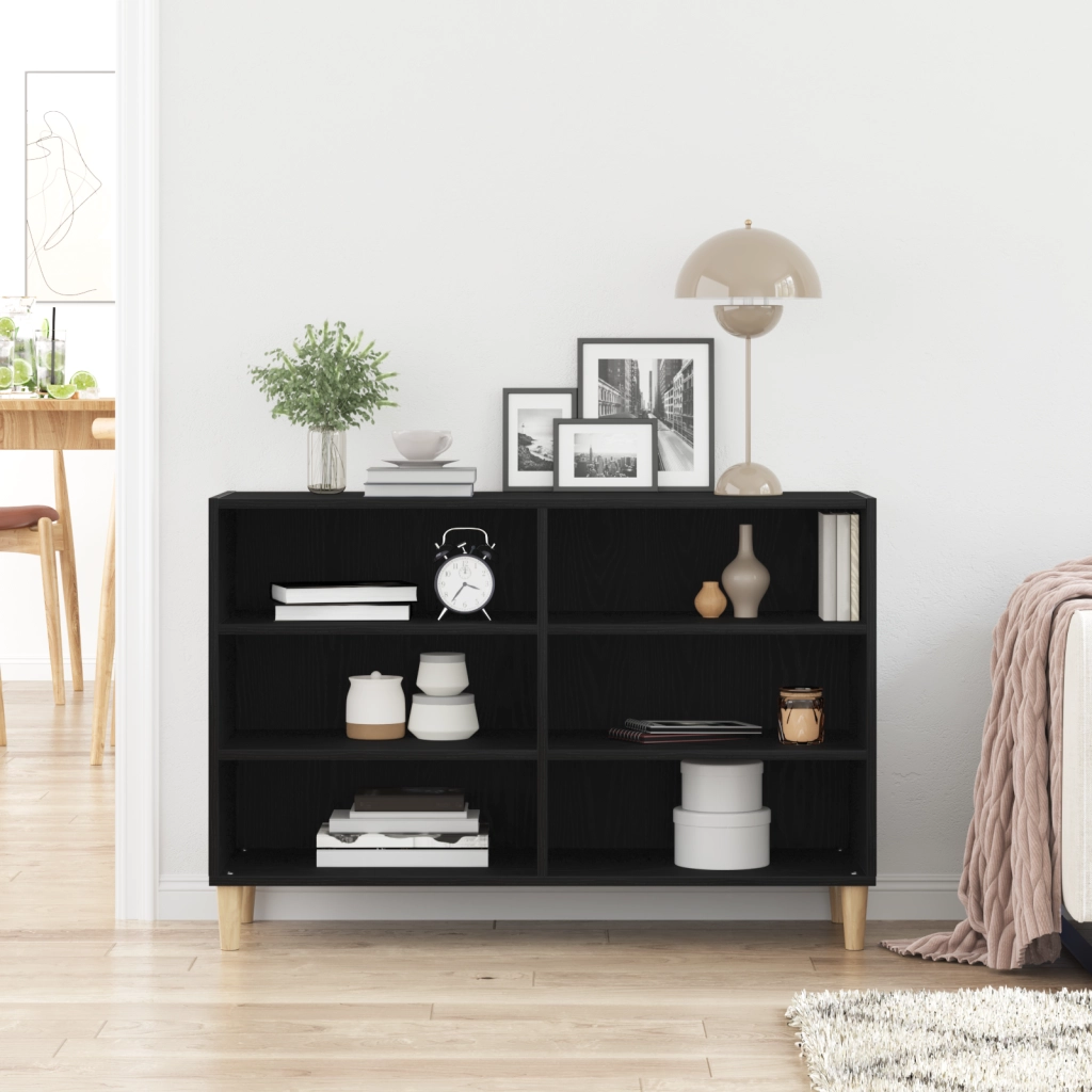 Credenza  Nero Rovere 103,5x35x70 cm in Legno ingegnerizzato