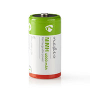 Set di 2 batterie ricaricabili NiMH-C 1,2V DC 4000mAh HR14 precaricate  Nedis