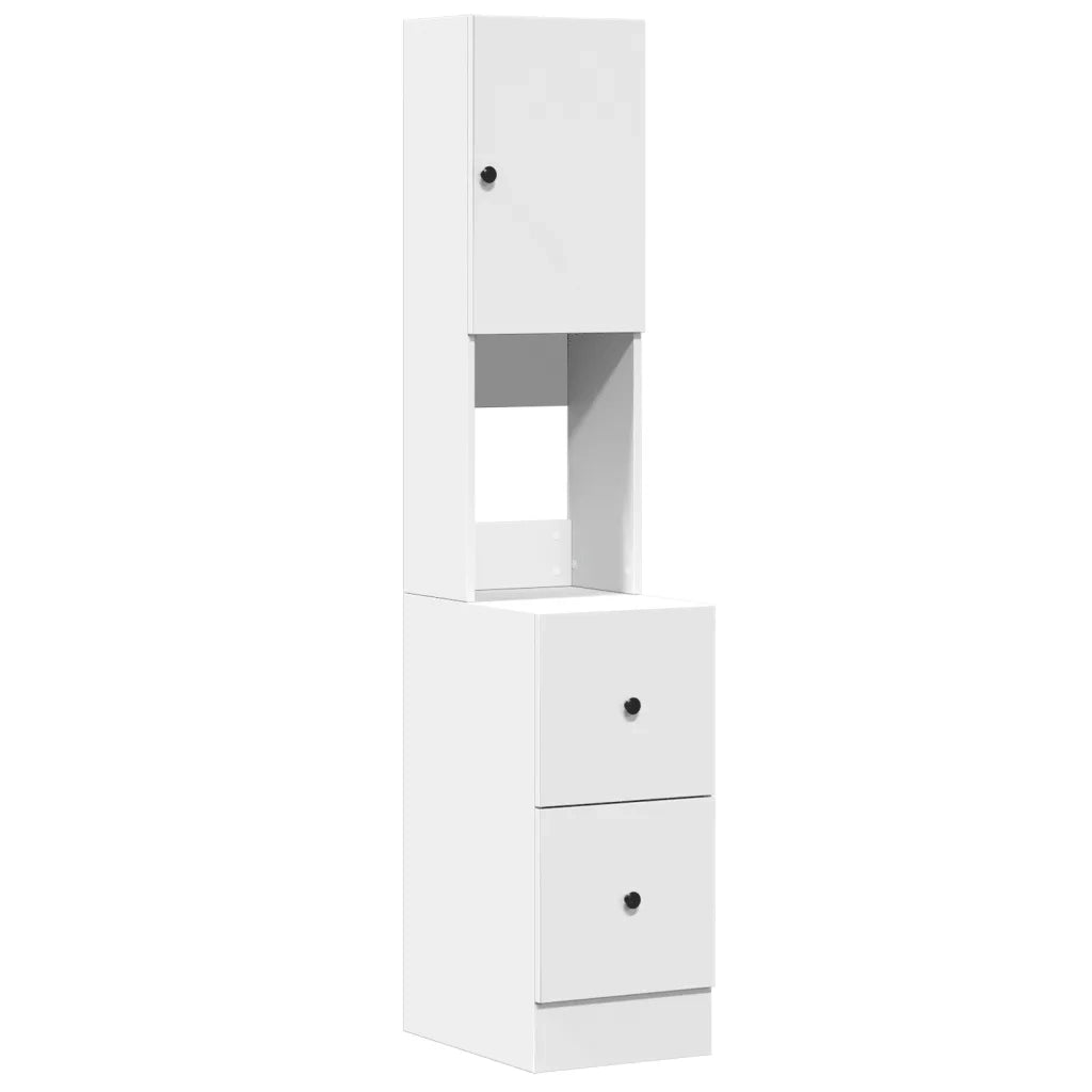 Mobile da cucina moderno e pratico con vani contenitori 35 x 50 x 180 cm in legno composito bianco 02_0049419