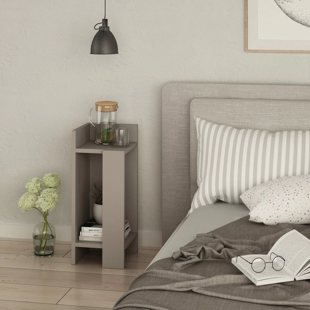 Comodino in legno "Elos Left" - 25 x 27 x 60 cm - Marrone moka chiaro