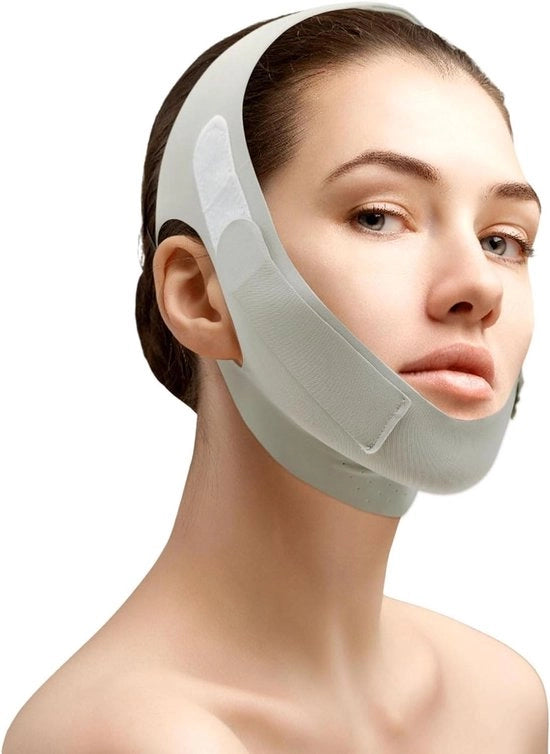 Banda per il viso per V-linea e lift maschera, doppia maschera per sollevamento del mento, respiro ad alta tecnologia e riutilizzabile