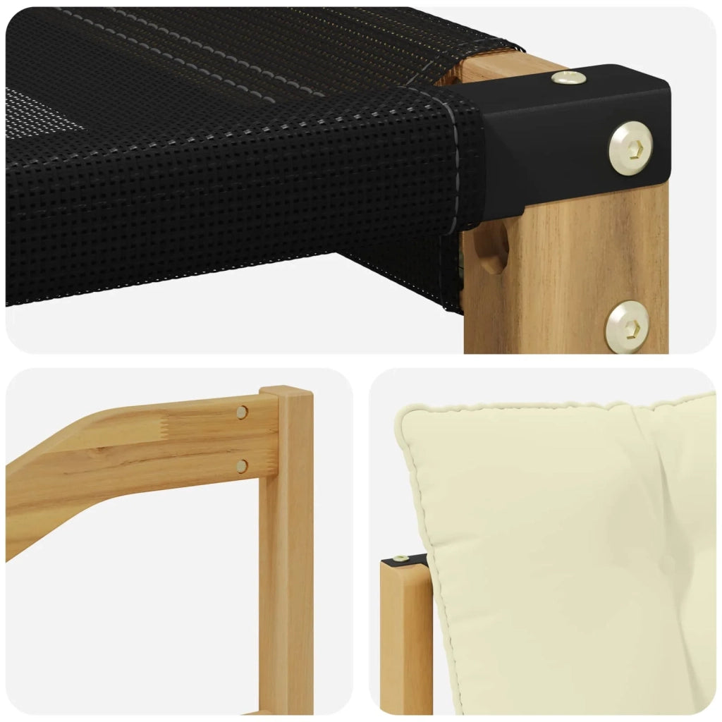 Set di divani da esterno-Sofa da giardino Legno di Acacia Massello e Textilene 128022