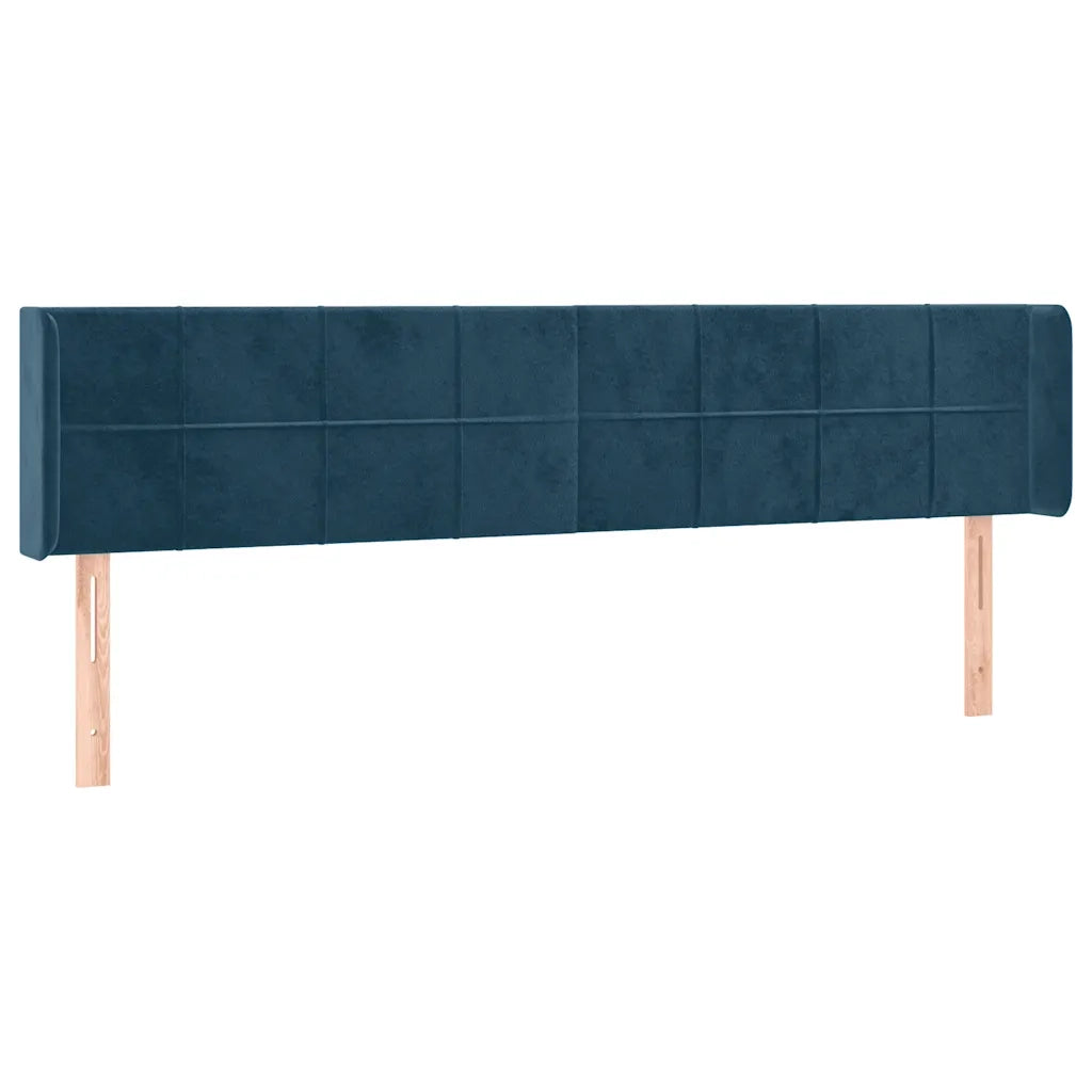Testiera ad Orecchio Blu Scuro 183x16x78/88 cm in Velluto 3118832