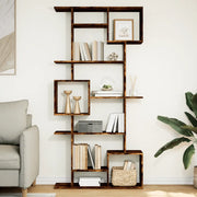 Libreria-Scaffale per Libri-Mobile di Stoccaggio Rovere Fumo 92x29x188 cm in Legno Multistrato