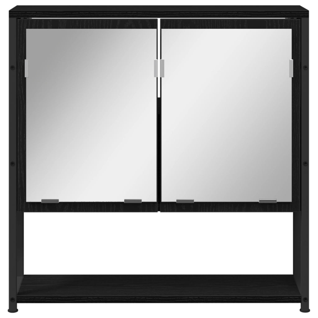 Set di mobili da bagno 3 pezzi in legno ingegnerizzato rovere nero