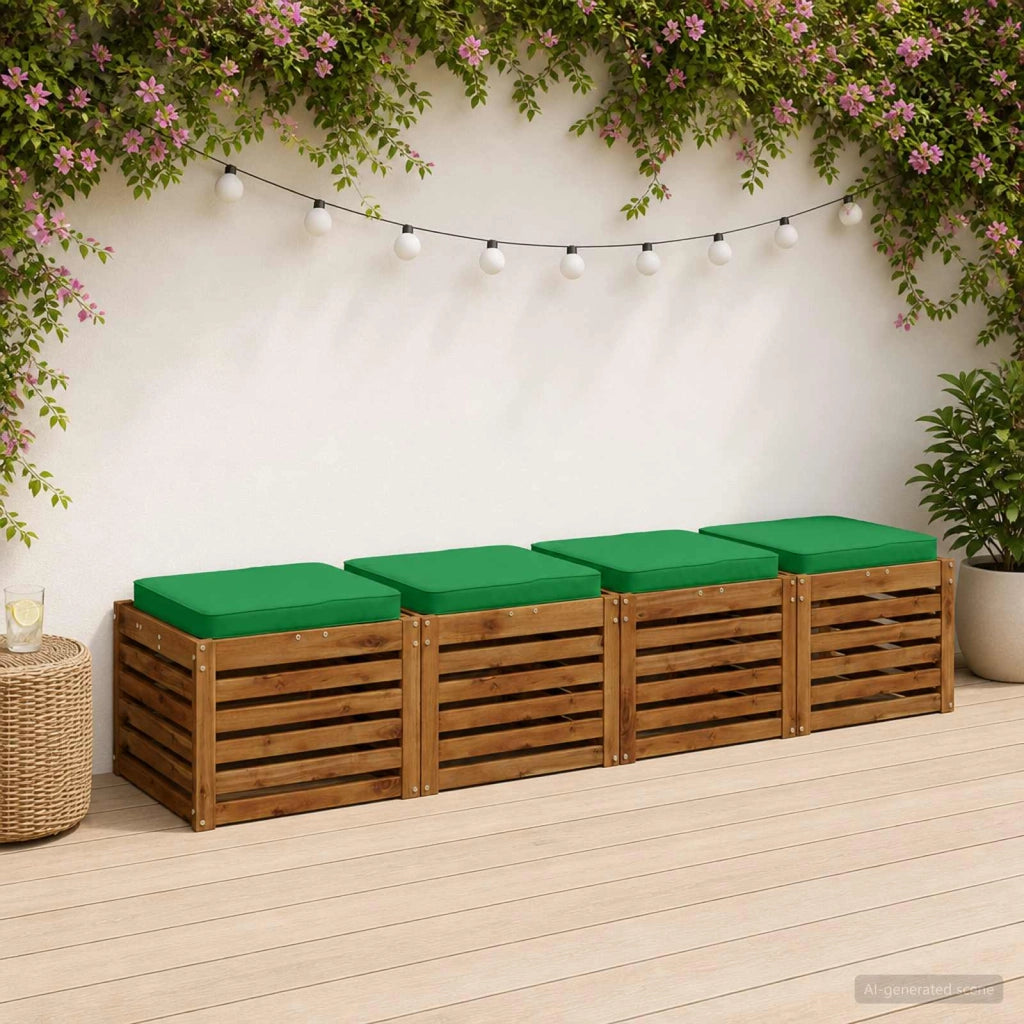 Cuscini per Sedia in 4 Pezzi VUGHT 4 pcs 100% Poliestere Verde 946287