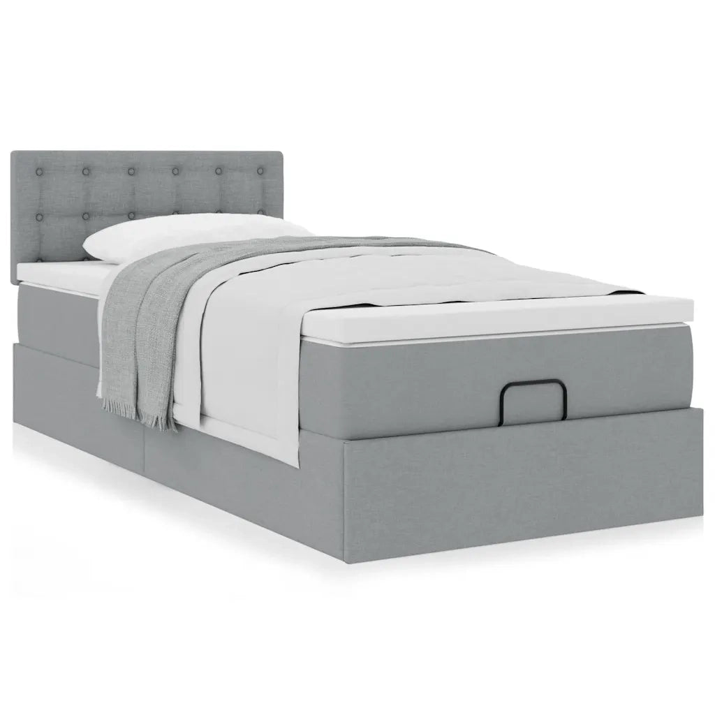 Struttura Letto Pouf con Materasso 80x200 cm in Tessuto 3311580