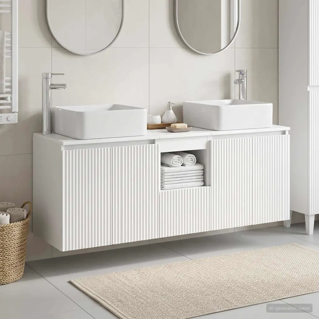 Set di Armadi da Bagno 3 pz Bianco 53 x 35 x 63 cm 3405657
