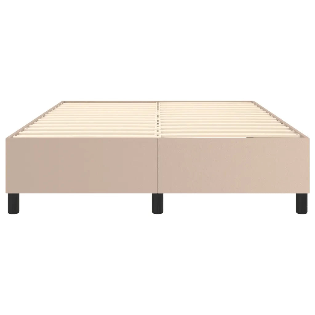 Struttura Letto a Rete a Molle-Giroletto Cappuccino 140x200 cm in Similpelle 211686