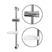 Trade Shop - Saliscendi Per Soffione Doccia Altezza Regolabile Con Portasapone 60 Cm 69155 -