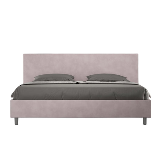 Letto Matrimoniale King size rivestito in Microfibra - ADELE Tipologia Letto: Con Rete e Contenitore, Dimensione Rete: 190x190, Colore: Glicine