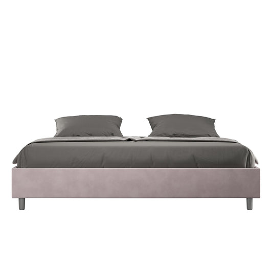 Letto Matrimoniale King size rivestito in Microfibra - AZELIA Dimensione Rete: 190x190, Tipologia Letto: Con Rete e Contenitore, Colore: Glicine