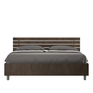 Letto Matrimoniale - ANKEL Dimensione Rete: 160x200, Colore: Noce, Tipologia Letto: Con Rete e Contenitore, Tipologia Testata: Testata Inclinata