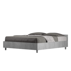 Letto Matrimoniale - NUAMO Tipologia Letto: Con Rete, Colore: Grigio, Dimensione Rete: 160x190