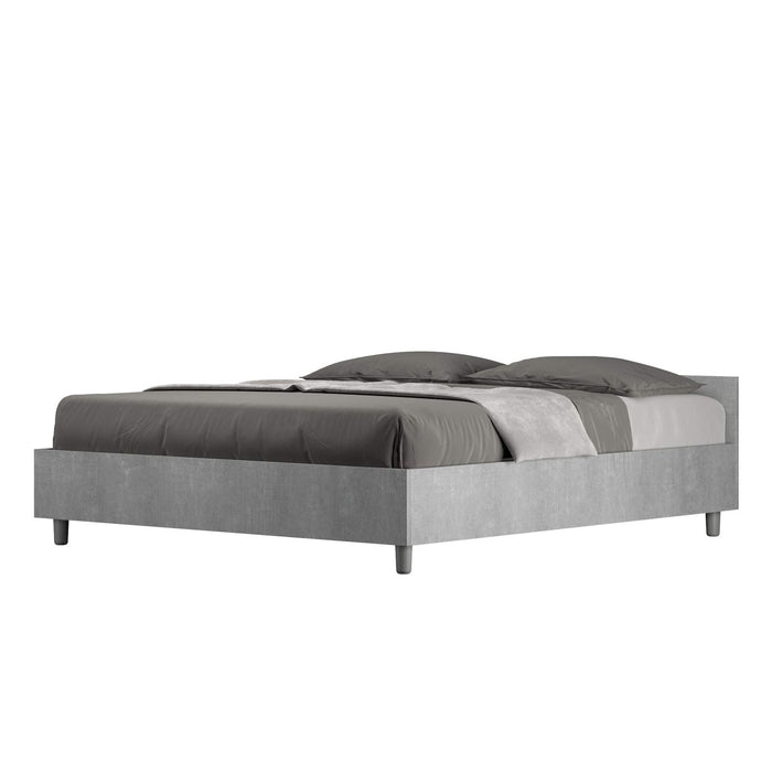 Letto Matrimoniale - NUAMO Tipologia Letto: Con Rete, Colore: Grigio, Dimensione Rete: 160x190