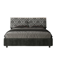 Letto Matrimoniale rivestito in Tessuto Agata - MADOS Dimensione Rete: 160x190, Tipologia Letto: Senza Rete, Colore: Blu/Blu