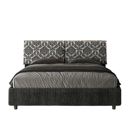 Letto Matrimoniale rivestito in Tessuto Agata - MADOS Dimensione Rete: 160x190, Tipologia Letto: Senza Rete, Colore: Blu/Blu