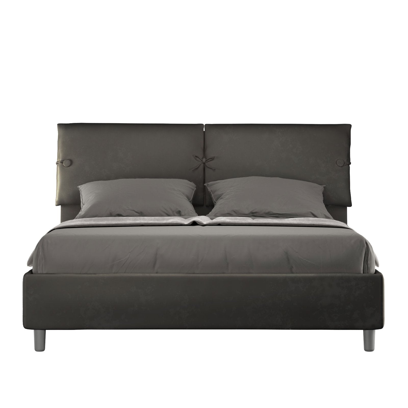 Letto Matrimoniale rivestito in Microfibra - SLEEPER Colore: Grigio, Dimensione Rete: 160x210, Tipologia Letto: Con Rete