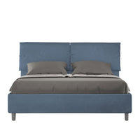 Letto Matrimoniale rivestito in Microfibra - SLEEPER Colore: Blu, Tipologia Letto: Con Rete e Contenitore, Dimensione Rete: 160x200