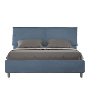 Letto Matrimoniale rivestito in Microfibra - SLEEPER Colore: Blu, Tipologia Letto: Con Rete e Contenitore, Dimensione Rete: 160x190